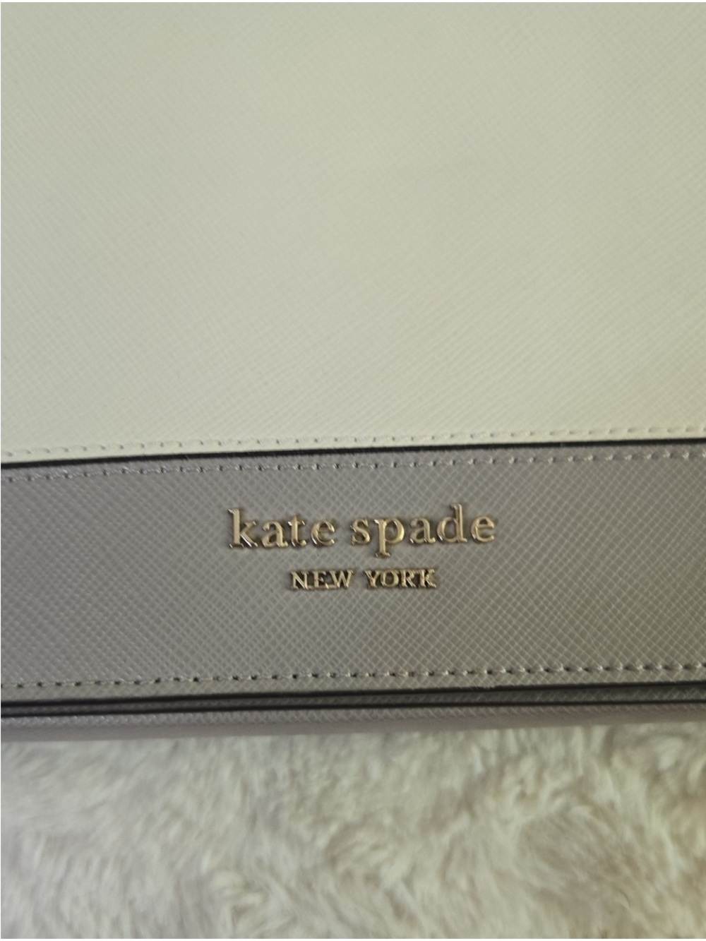 kate spade White and Light Gray Crossbody with Gold Chain - Picture 2 of 8